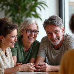 Un gruppo diversificato di professionisti del benessere che sorridono, suggerendo un team di supporto.