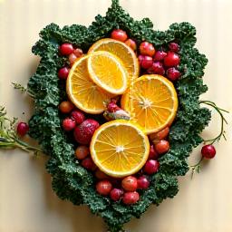 Scudo stilizzato composto da verdure a foglia verde e agrumi, che simboleggiano la protezione immunitaria attraverso il cibo.